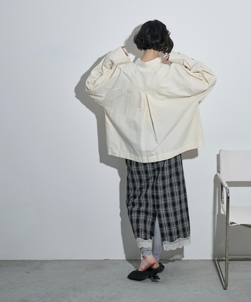 THE Yon ブラウス シャツ スーパーワイドスリーブボクシーシャツ