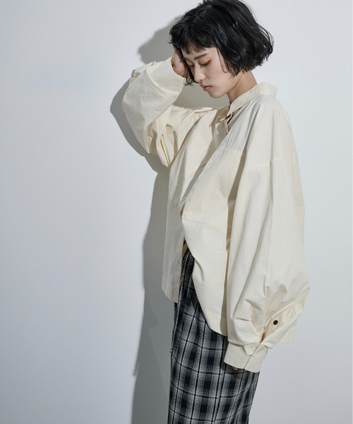 THE Yon ブラウス シャツ スーパーワイドスリーブボクシーシャツ