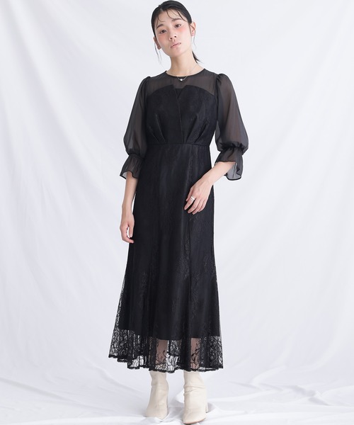 atlo ドレス 結婚式 パーティードレス カシュクール風ロング＆七