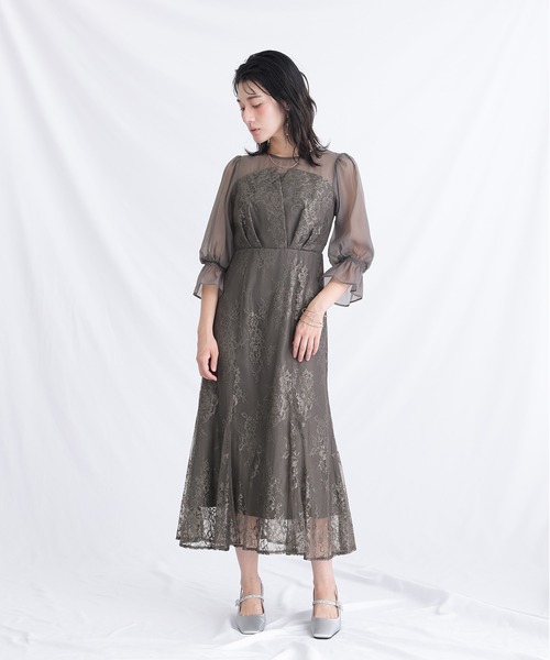 atlo ドレス 結婚式 パーティードレス カシュクール風ロング＆七