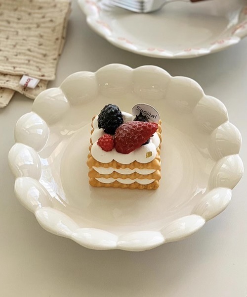 食器 北欧風ぷっくりフリルラウンドプレート レディース メンズ