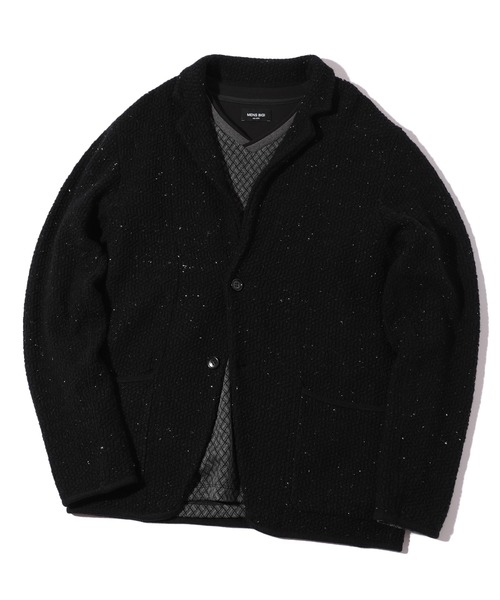 美品　メンズビギ　鹿の子　ニットテーラード　ストレッチ　アンコンジャケット　M MEN'S BIGI - 美品 メンズビギ 鹿の子 ニットテーラード