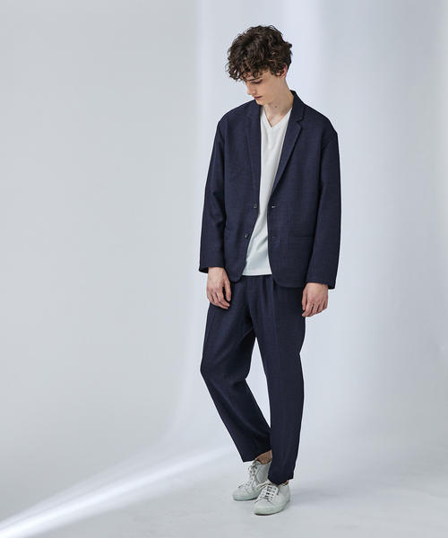 アバハウス（ABAHOUSE）/【セットアップ対応】サマーツイード イージースラックス ABAHOUSE（アバハウス） スラックス 「セットアップ対応」サマー