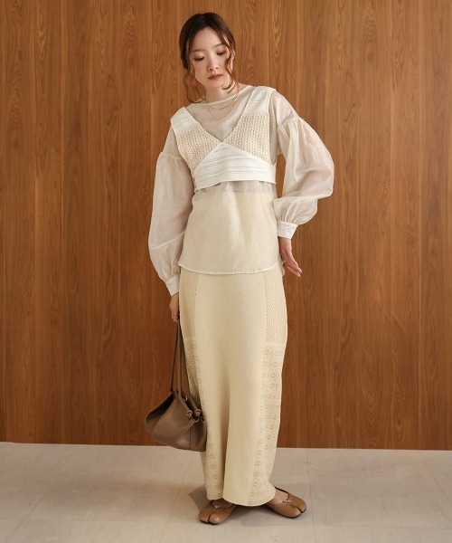 BAB ブラウス シャツ 「nao×Bab」クロシェビスチェセット2WAY