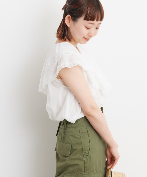 CHILDWOMAN カットレースノースリーブオールインワン Dot＆Stripes CHILD WOMAN ブラウス シャツ 80ボイルレース