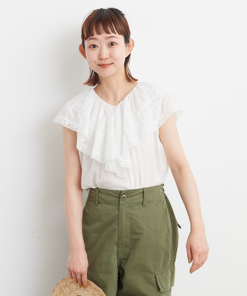 Dot＆Stripes CHILD WOMAN ブラウス シャツ 80ボイルレース