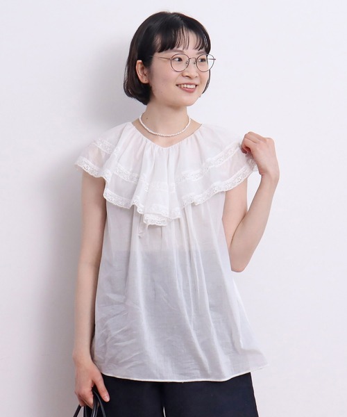 Dot＆Stripes CHILD WOMAN ブラウス シャツ 80ボイルレース