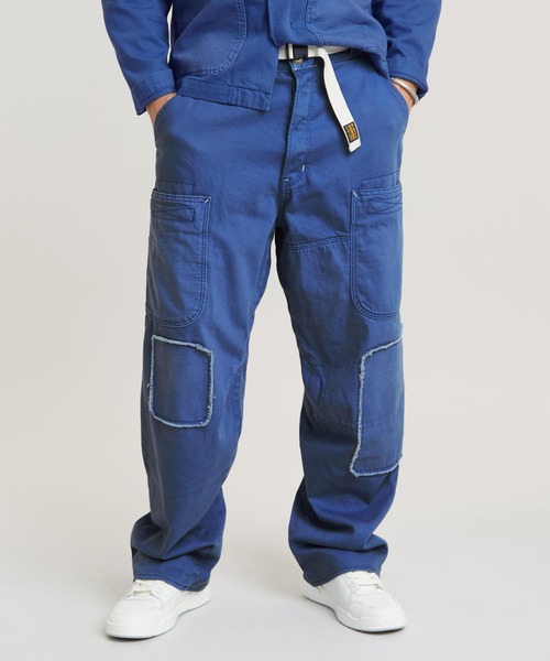 G-STAR RAW ジーンズ TRAVAIL 3D RELAXED PM JEANS/リペアワイドデニム