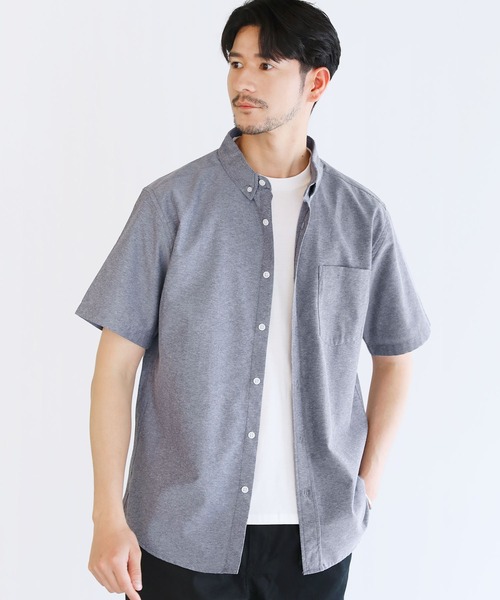 boohoo MAN★オーバーサイズ 半袖 ボタン留め シャツ ワイシャツ LIL VENDARS シャツ オックスフォード半袖ボタンダウンシャツ