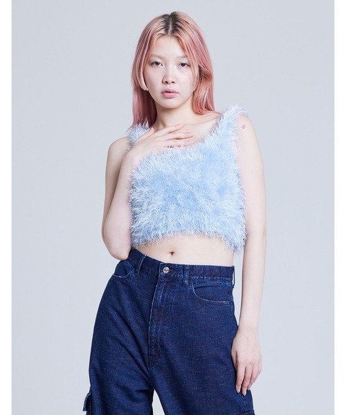 タンクトップ ノースリーブ 「Little Sunny Bite」knit tank vest レディース