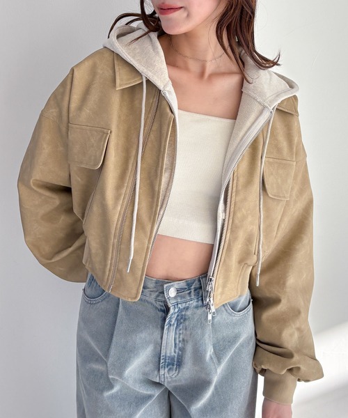 Heather WZIPショートブルゾン 146960 Heather ブルゾン アウター WZIPショートブルゾン 146960