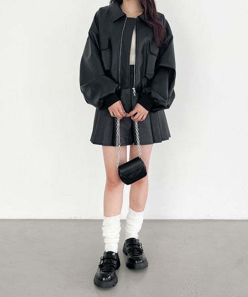 Heather ブルゾン アウター WZIPショートブルゾン 146960