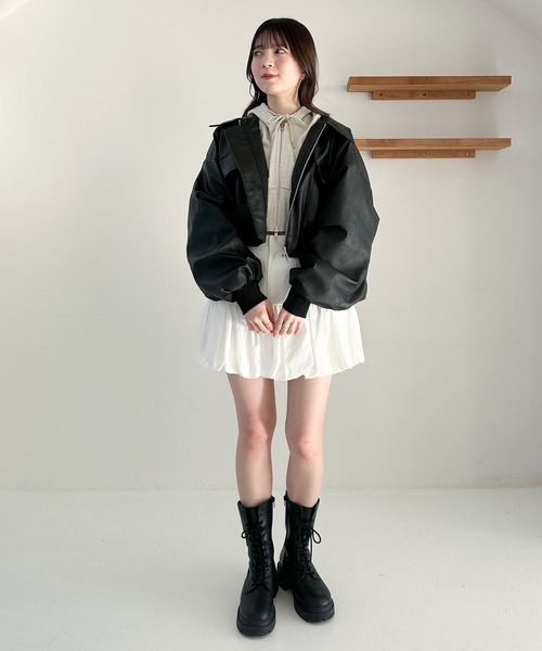 Heather WZIPショートブルゾン 146960 Heather ブルゾン アウター WZIPショートブルゾン 146960