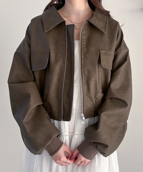 Heather WZIPショートブルゾン 146960 Heather ブルゾン アウター WZIPショートブルゾン 146960