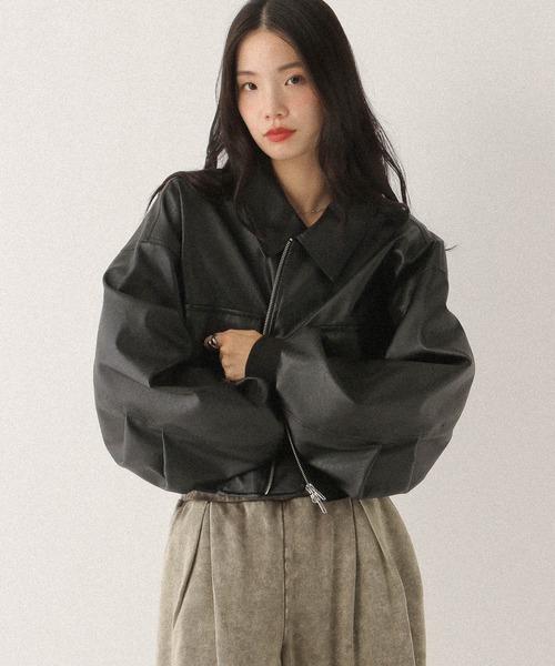 Heather WZIPショートブルゾン 146960 Heather ブルゾン アウター WZIPショートブルゾン 146960