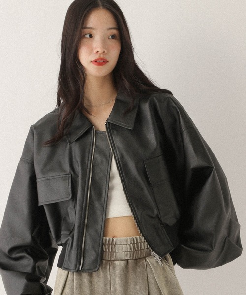 Heather WZIPショートブルゾン 146960 WZIPショートブルゾン 146960（ブルゾン）｜Heather（ヘザー）の