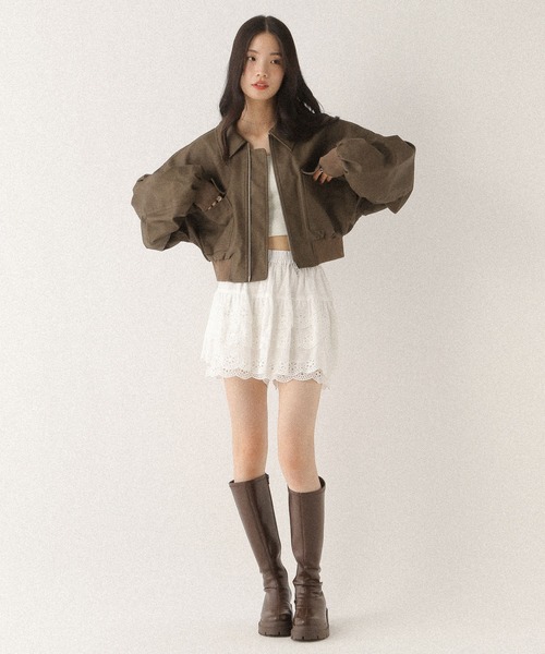 Heather WZIPショートブルゾン 146960 Heather ブルゾン アウター WZIPショートブルゾン 146960