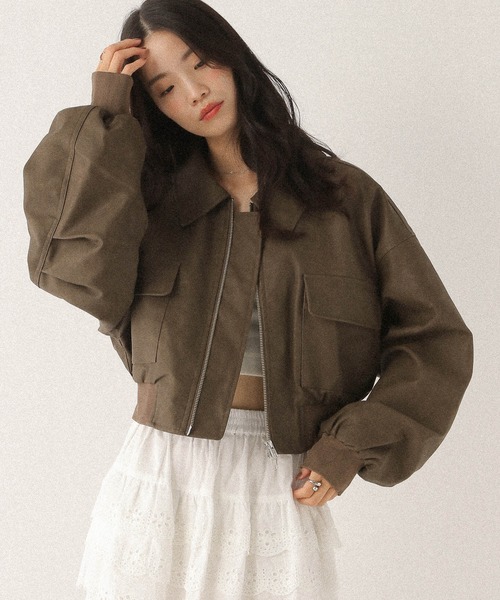 Heather ブルゾン アウター WZIPショートブルゾン 146960