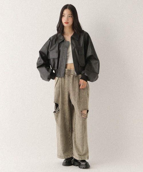 Heather WZIPショートブルゾン 146960 Heather（ヘザー）の「WZIPショートブルゾン 146960（ブルゾン