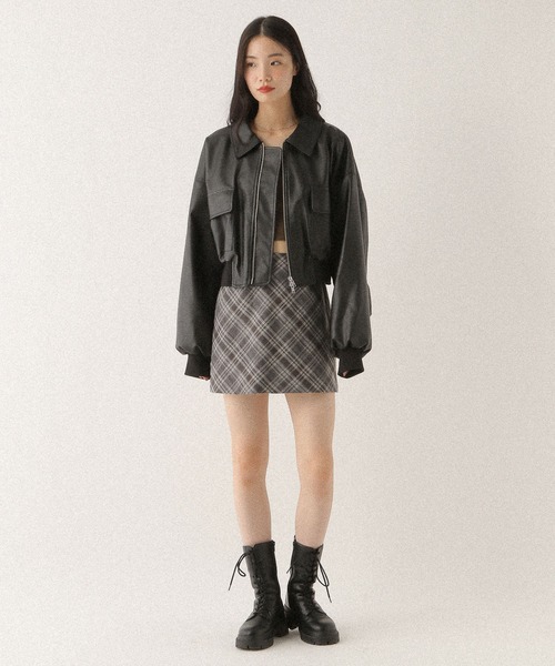 Heather ブルゾン アウター WZIPショートブルゾン 146960