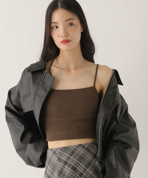 Heather ブルゾン アウター WZIPショートブルゾン 146960