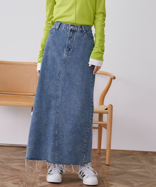 デニムスリットスカート liberty デニムラッフルスリットスカート｜ROYAL PARTY ロイヤル