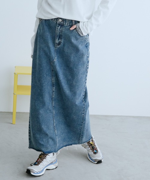 BETTY'S BLUE 腰回りポシェット付きデニムロングスカート難あり、激レア Auntie Rosa Holiday（アンティローザホリデー） デニムスカート