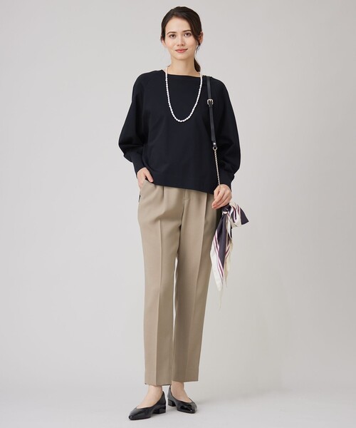 自由区 パンツ ツイステッドダブルクロス テーパード レディース
