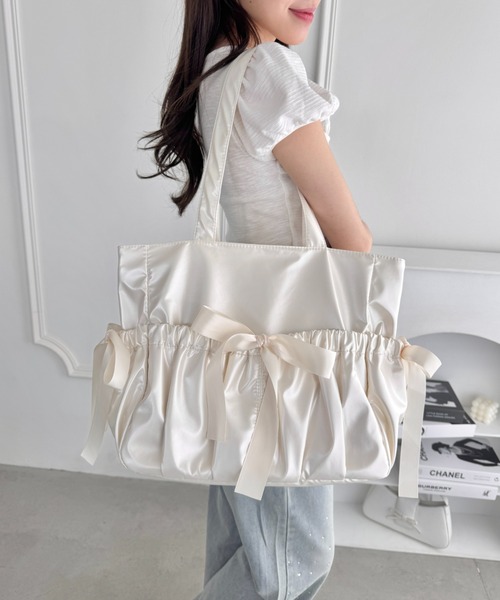 ❤ゆめ❤ ハンドメイド バッグ トート Loueme トートバッグ メニーリボン推し活トートバッグ