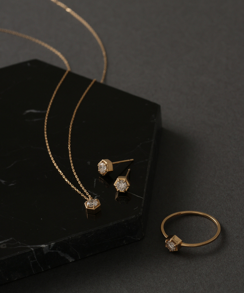 Lilas 指輪 リング 0.18ct六角ダイヤリング K18 レディース : ZOZOTOWN