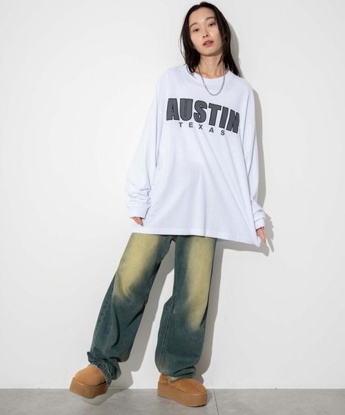 WEGO tシャツ WEGO/アクセ付きグラフィックロンT メンズ