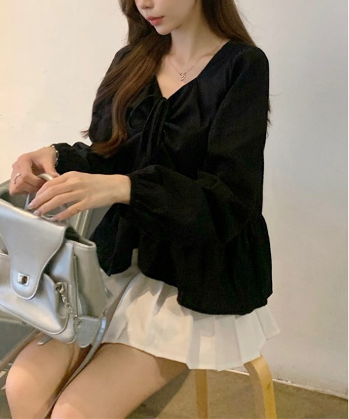 CELINE トリオンフ柄 ブラウス Y2K リボン シャツ フリル 韓国