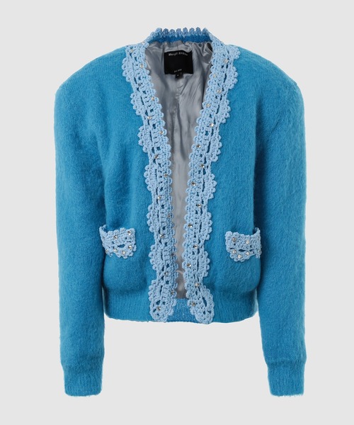 Meryll Rogge カーディガン PADDED CARDIGAN W/CROCHET TRIM 