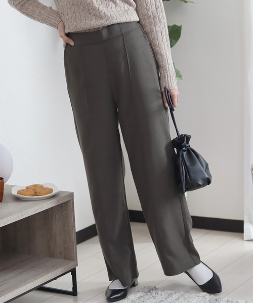 スラックス パンツ エステルカルゼ センタープリーツワイドパンツ レディース/スラックスイージーパンツ レディース | ブランド登録なし | 03