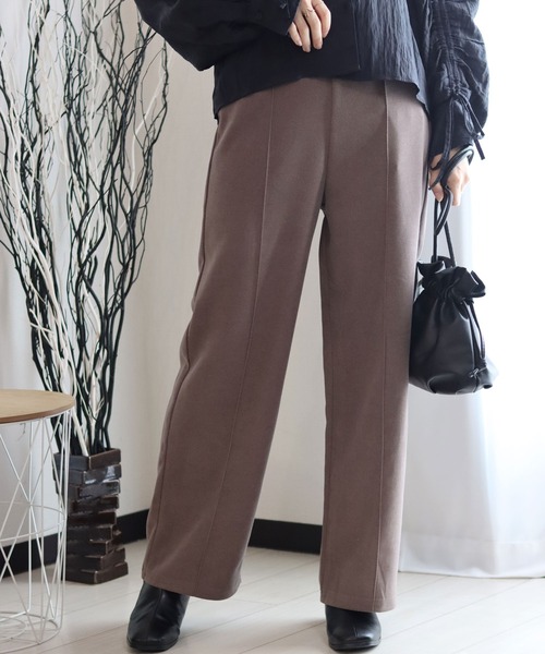 スラックス パンツ エステルカルゼ センタープリーツワイドパンツ レディース/スラックスイージーパンツ レディース | ブランド登録なし | 02
