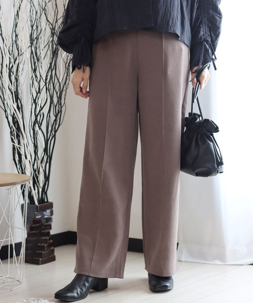 スラックス パンツ エステルカルゼ センタープリーツワイドパンツ レディース/スラックスイージーパンツ レディース | ブランド登録なし | 10