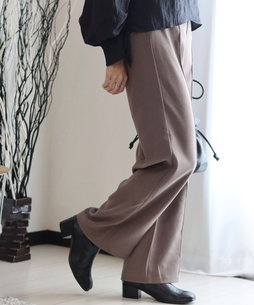 スラックス パンツ エステルカルゼ センタープリーツワイドパンツ レディース/スラックスイージーパンツ レディース | ブランド登録なし | 09