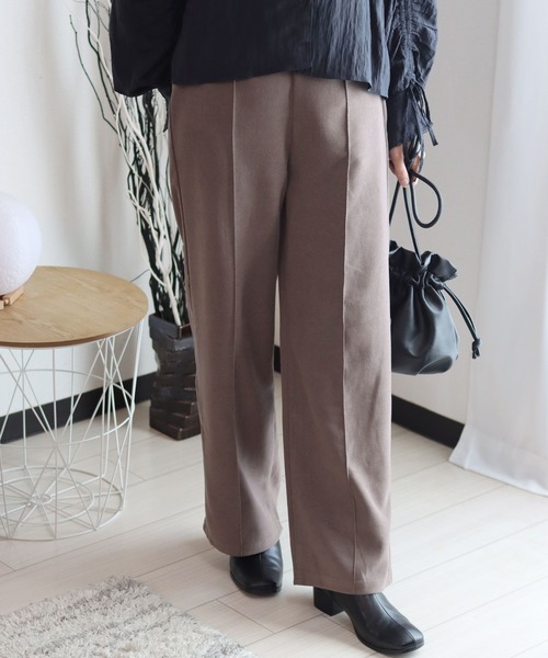 スラックス パンツ エステルカルゼ センタープリーツワイドパンツ レディース/スラックスイージーパンツ レディース | ブランド登録なし | 08