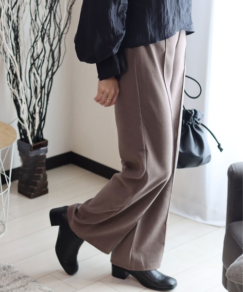 スラックス パンツ エステルカルゼ センタープリーツワイドパンツ レディース/スラックスイージーパンツ レディース | ブランド登録なし | 12