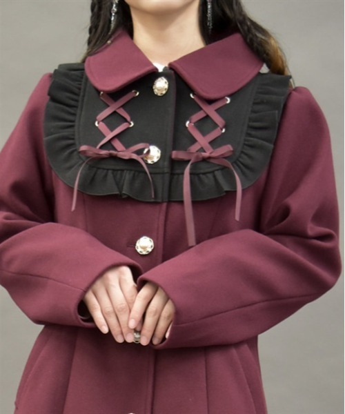 美品　axes femme POETIQUE / ダッフルコート　M フリル 楽天市場】【SALE／30%OFF】ブロッキングフリルコート axes