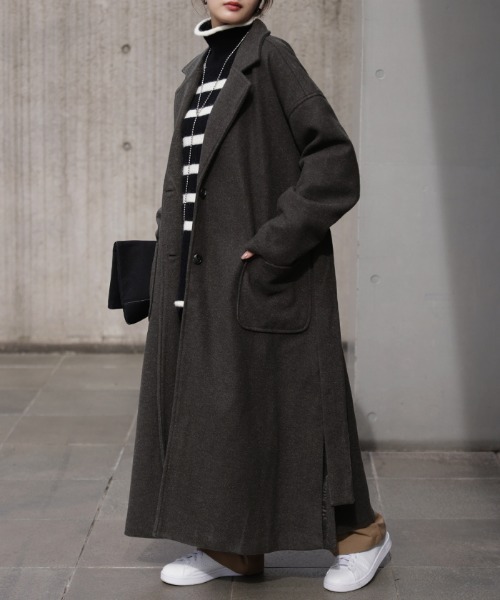 極美品　UNIQLO＋J チェスターコート　ロングコート　ブラック　人気サイズ ロングコート ブラック レディース関連商品の口コミ・評判
