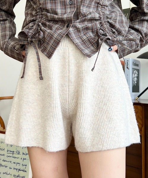 moment+ パンツ ショート丈ニットパンツ レディース : ZOZOTOWN