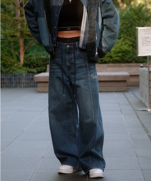国内発送☆AVIREX☆W WAIST DENIM PANTS/ AVIREX ジーンズ デニム デニムパンツ 「Belle LINE」W WAIST