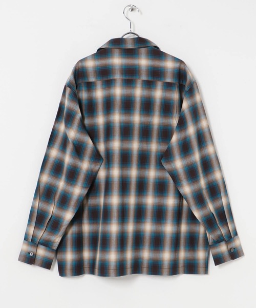 URBAN RESEARCH シャツ iD オンブレーチェックオープンカラー