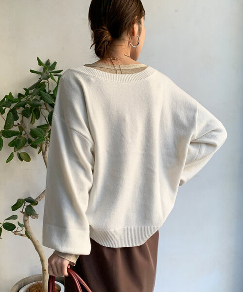 DouDou ニット セーター ハーフジップニット レディース