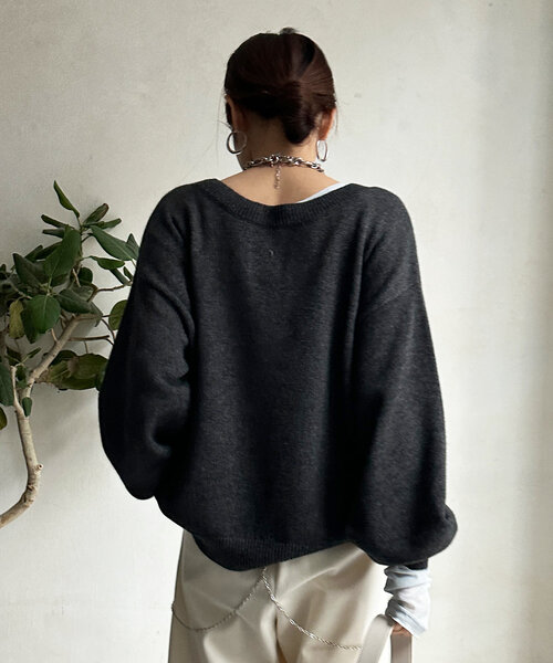 DouDou ニット セーター ハーフジップニット レディース
