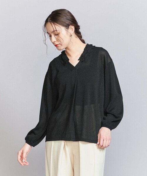 UNITED ARROWS tシャツ プリーツフリル コンビ カットソー
