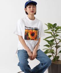 tシャツ 「FFEIN（フェイン）」ひまわりアートフォトTシャツ / バックロゴ 短丈 Tシャツ  クルーネック 半袖 メンズ レディース｜ZOZOTOWN Yahoo!店