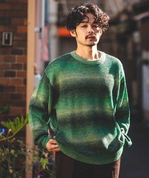 「improves」 「HALHAM」長袖ニット LARGE グリーン メンズ_画像2