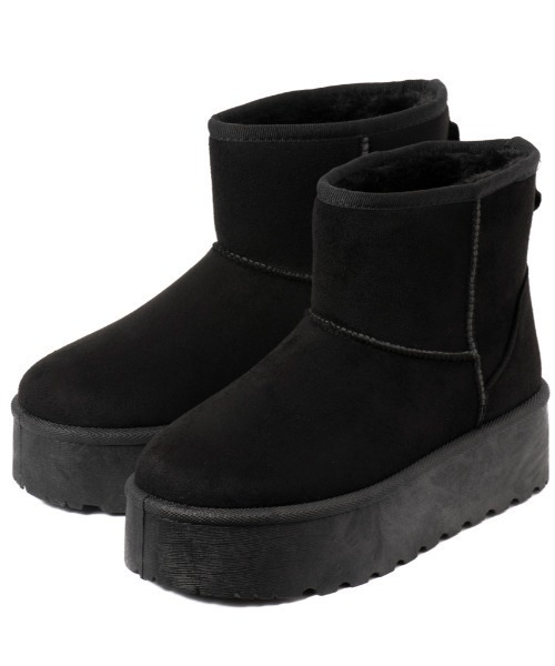 「R&E」 ムートンブーツ L ブラック レディース_画像6